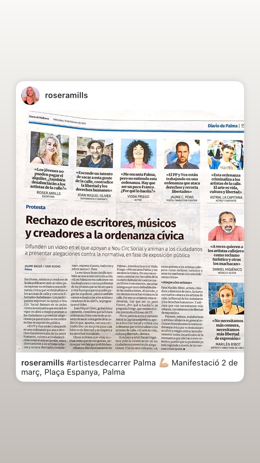 Convocatoria de la manifestación contra la ordenanza cívica