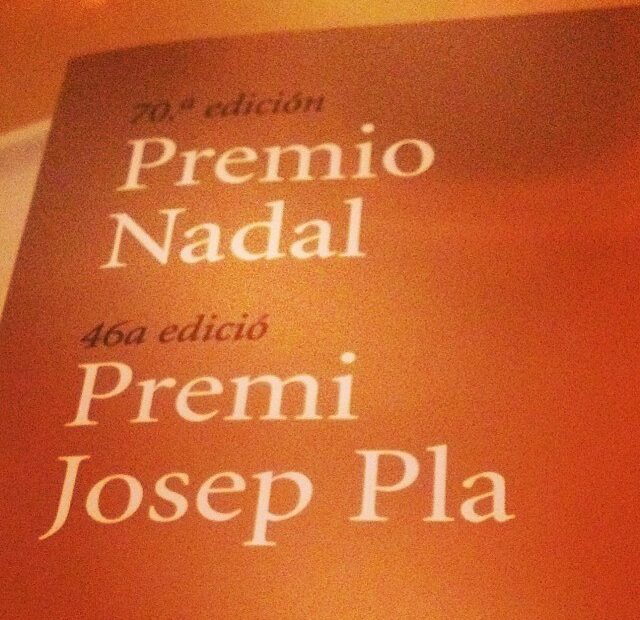 Carta de la cena de la 70.ª edición del Premio Nadal y la 46.ª del Premi Josep Pla, la noche del 6 de enero de 2014 en Barcelona