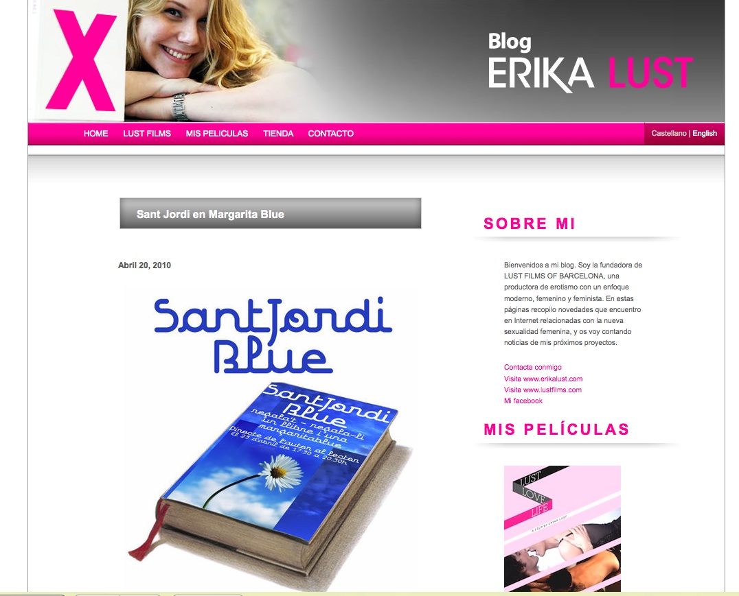 Cartel de Érika Lust en el Sant Jordi Blue, Margarita Blue