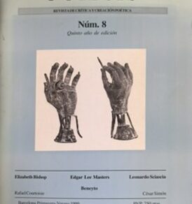 Portada de la revista Poiesis n.º 8 (primavera-verano de 1999), con la traducción de Roser Amills de Geography III, de Elizabeth Bishop