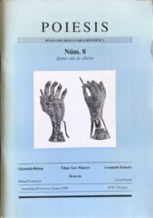 Portada de la revista Poiesis n.º 8 (primavera-verano de 1999), con las manos en bronce de Beneyto