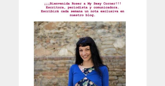 Captura del blog My Sexy Corner que da la bienvenida a Roser Amills como columnista, 26 de septiembre de 2013