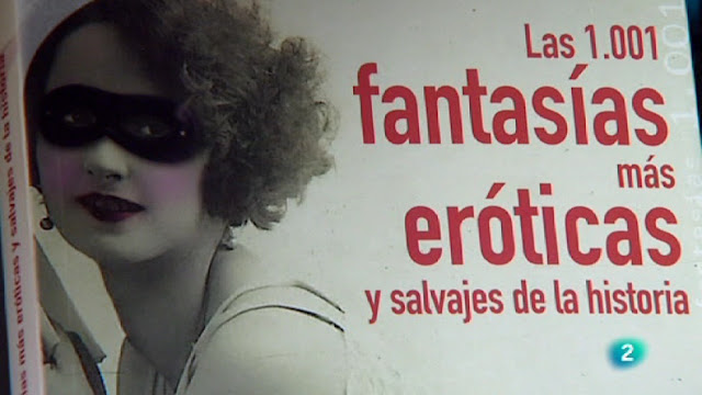 Primer plano de la cubierta de «Las 1.001 fantasías más eróticas y salvajes de la historia» en un programa de La 2 de TVE