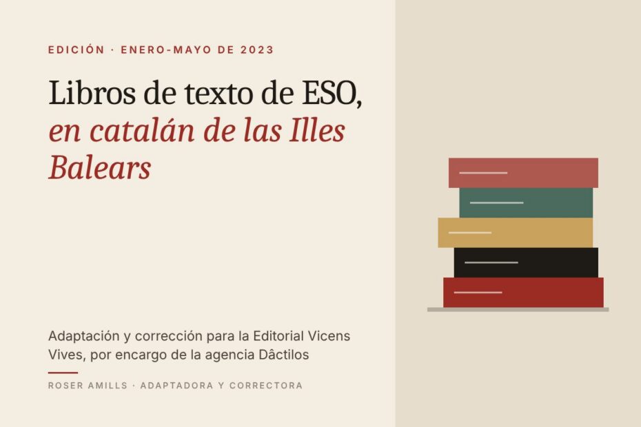 Roser Amills, adaptadora y correctora de libros de texto de ESO de Vicens Vives, 2023