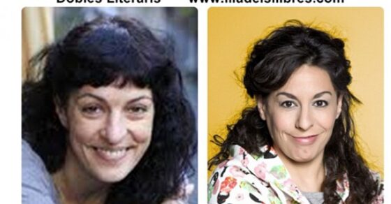 Dobles literaris de L’illa dels llibres: Roser Amills y la actriz Cristina Medina