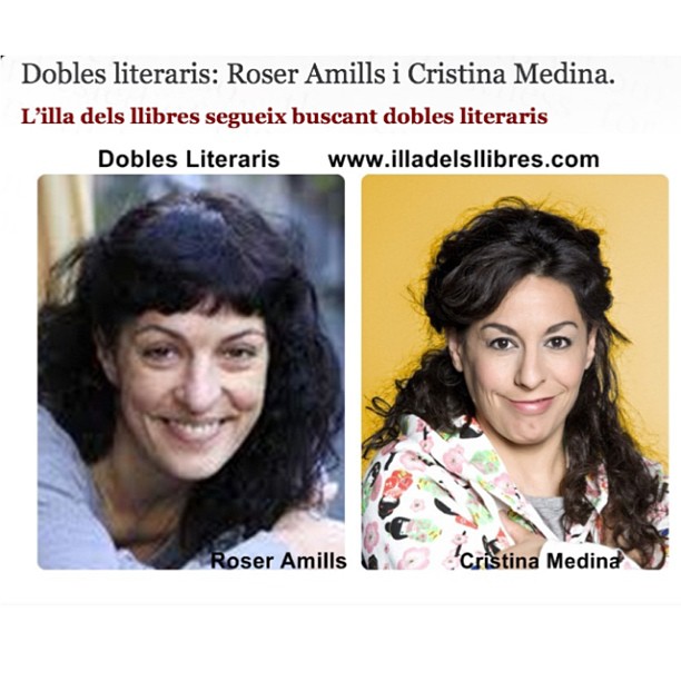 Dobles literaris de L’illa dels llibres: Roser Amills y la actriz Cristina Medina