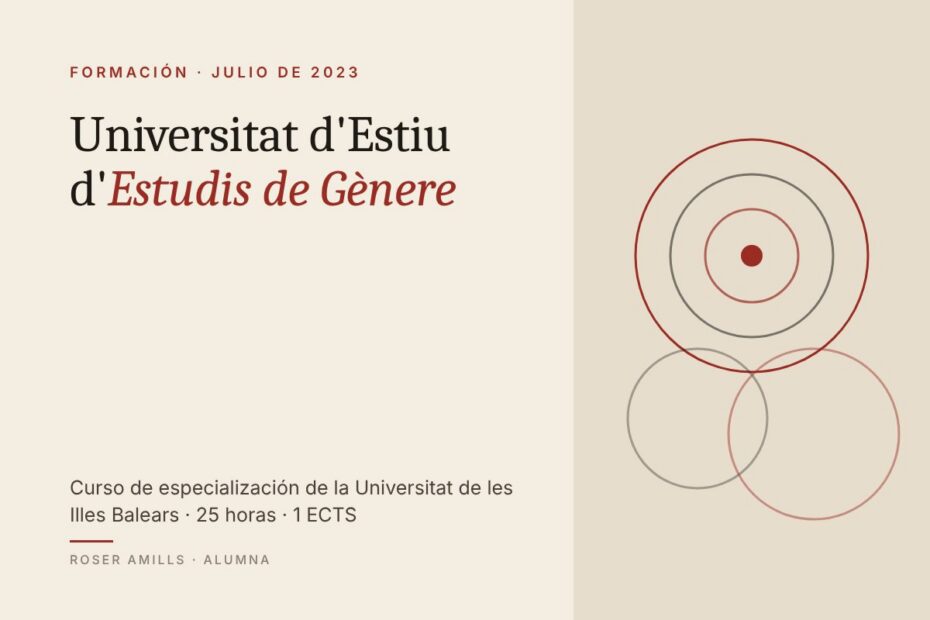 Roser Amills, alumna de la Universitat d'Estiu d'Estudis de Gènere de la UIB, 2023