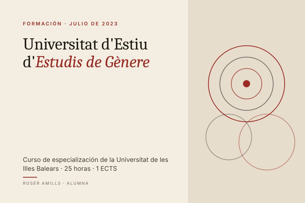 Roser Amills, alumna de la Universitat d'Estiu d'Estudis de Gènere de la UIB, 2023