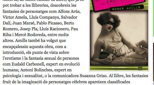 Captura de Tarragona 21 con la noticia sobre Les 1.001 fantasies més eròtiques i salvatges de la història