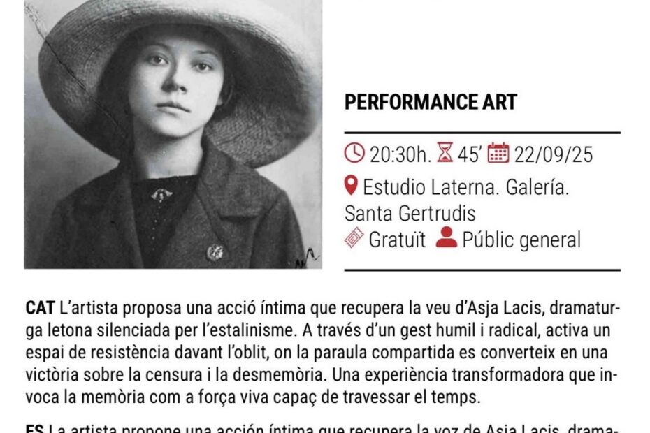 Programa de Territori V Edició: Hilo de voz, performance de Roser Amills, 22 de septiembre de 2025