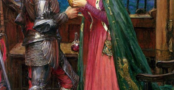 Tristán e Isolda con la poción, cuadro de John William Waterhouse