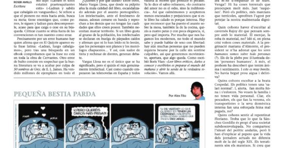 Página de opinión de Última Hora del 25 de agosto de 2012 con la columna de Roser Amills «Hablar de sexo es tan moderno y necesario como criticar»