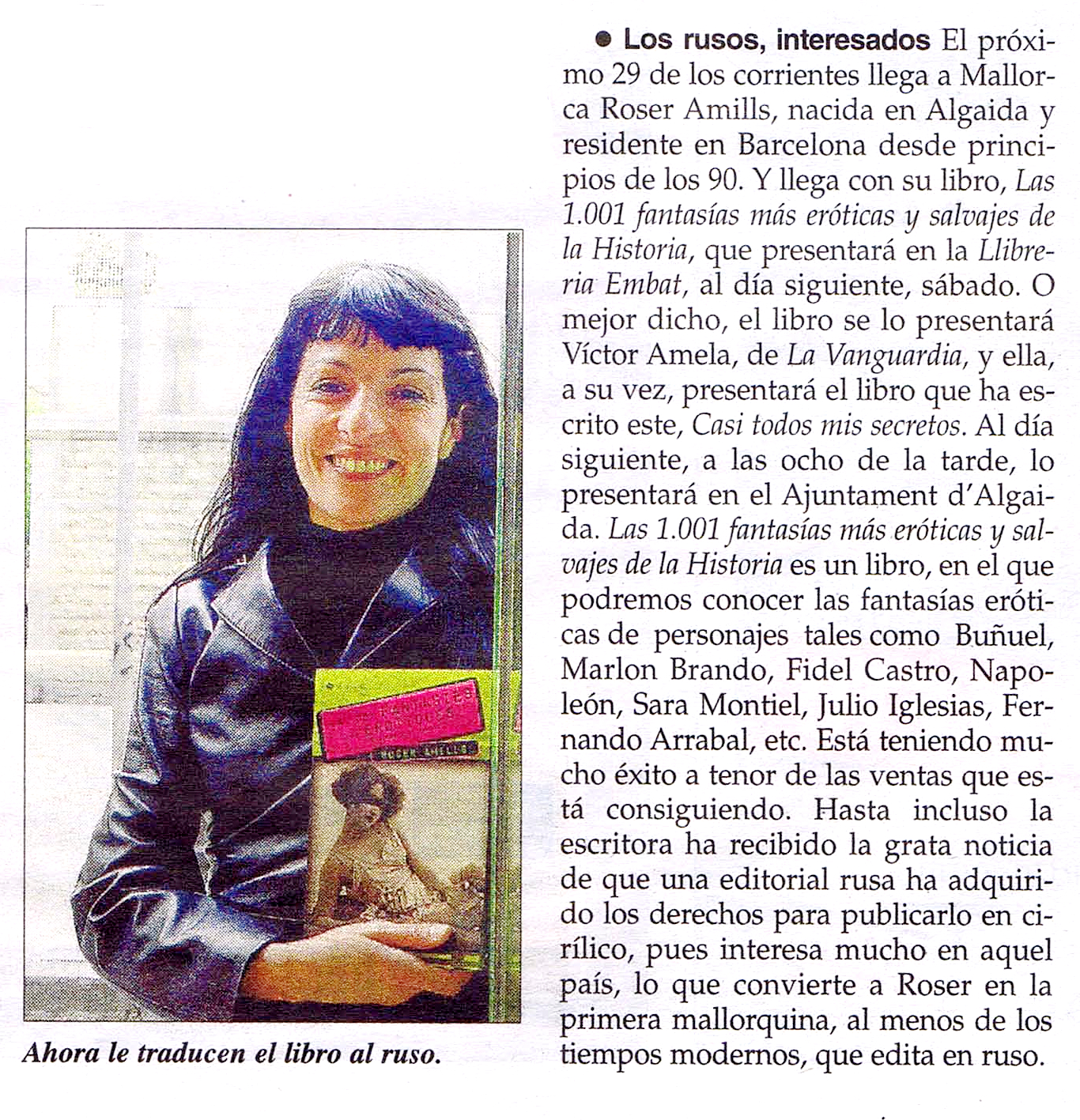 Última Hora, junio de 2012: las traducciones de los libros de Roser Amills
