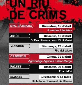 Punt de llibre de «Un riu de crims», antologia de gènere negre de March Editor, con las presentaciones de abril de 2011