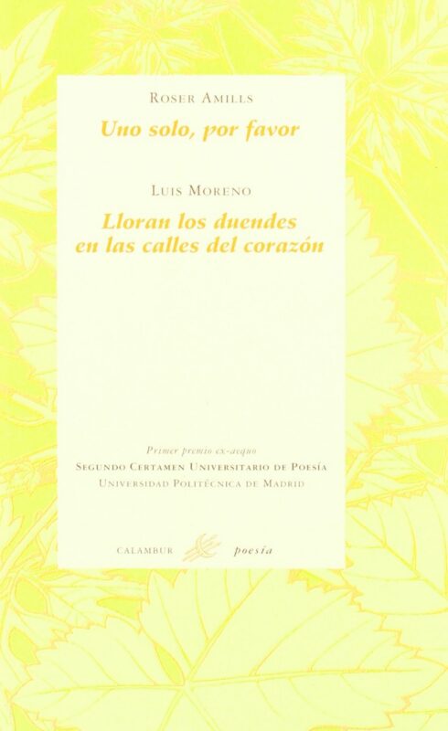 Cubierta de «Uno solo, por favor», de Roser Amills (Calambur, 1998)