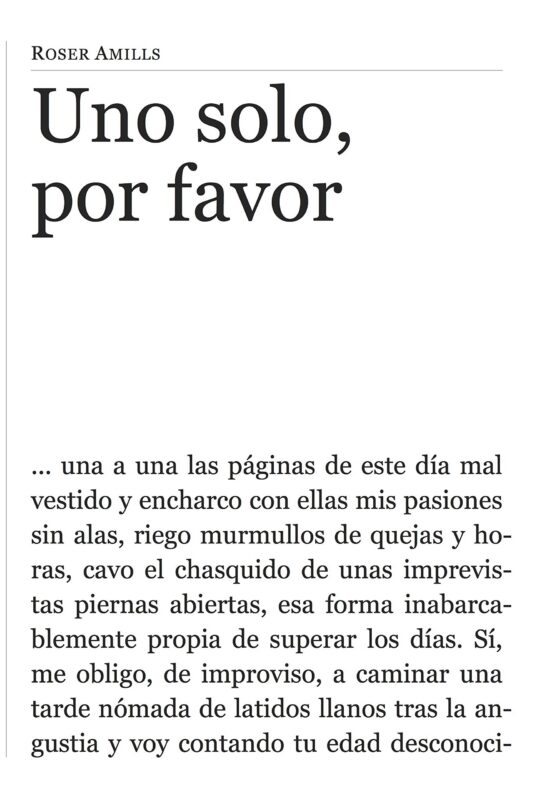 Cubierta de «Uno solo, por favor»